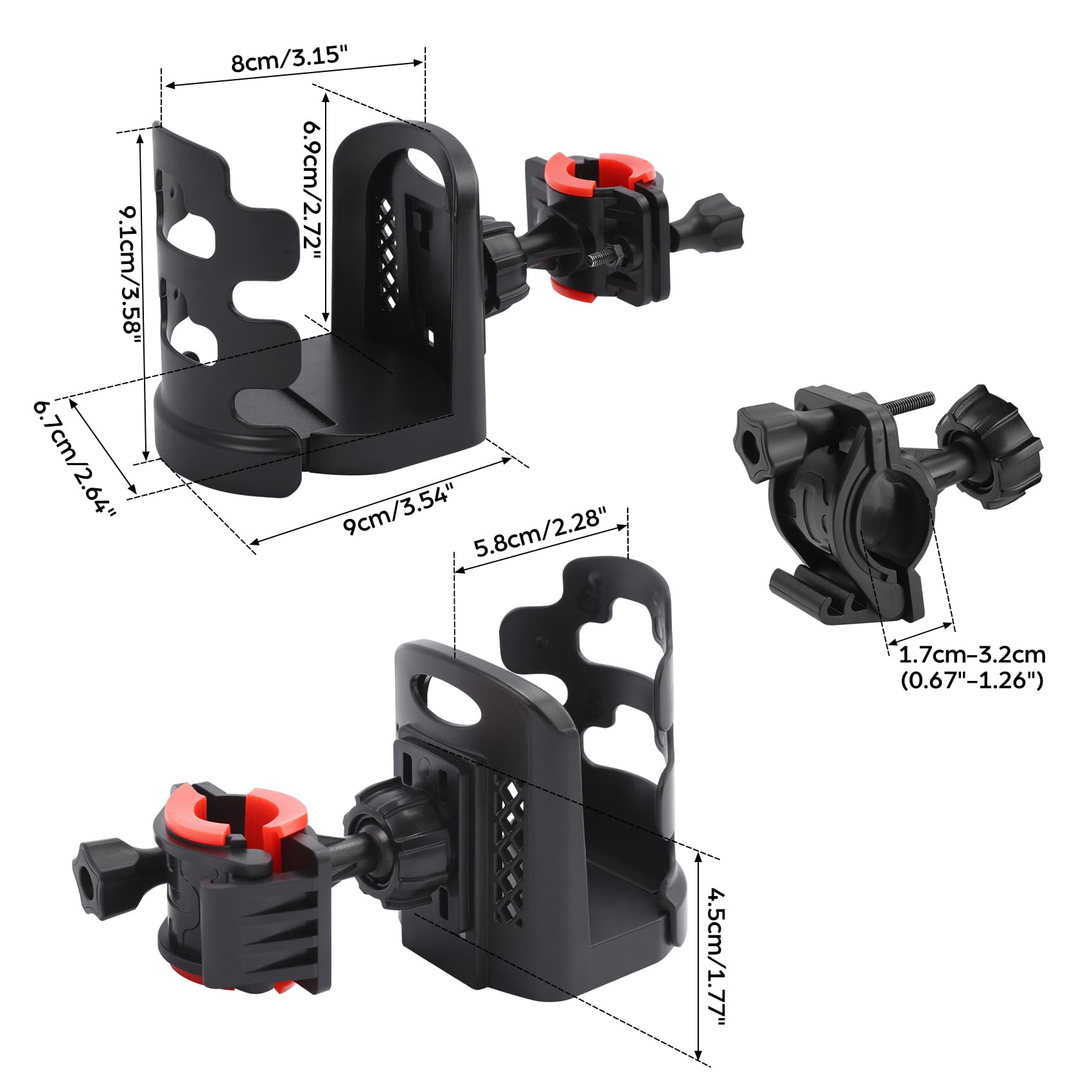 TCMT Adjustable Handlebar Drink Cup Holder Water Bottle Mount For Motorcycle ATV Bike