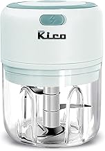 Rico Mini Electric Rechargeable Chopper for Kitchen | 1200 mAh Battery, 50% Faster USB-C Charging | 250ml Onion & Vegetable Cutter | 1 Year Replacement Warranty | Ideal for Busy Moms (White)