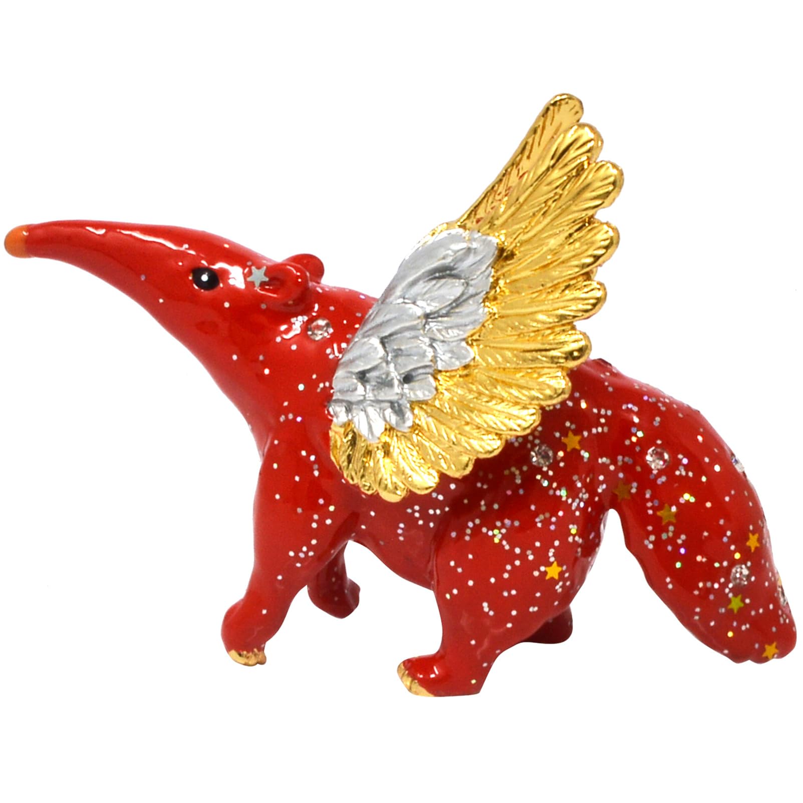 juanxianFeng Shui Sky Anteater Statue Home Red Alloy Decor Chinese Wisdom Wealth Porsperity Success Good Luck Sculpture