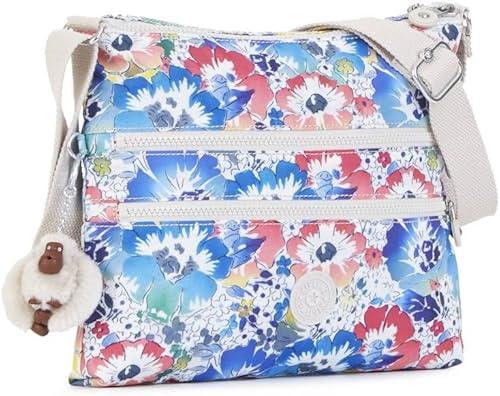 Vista 2 de Kipling Alvar - Bolso cruzado con estampado mediano índigo (Indigo/Bloom)