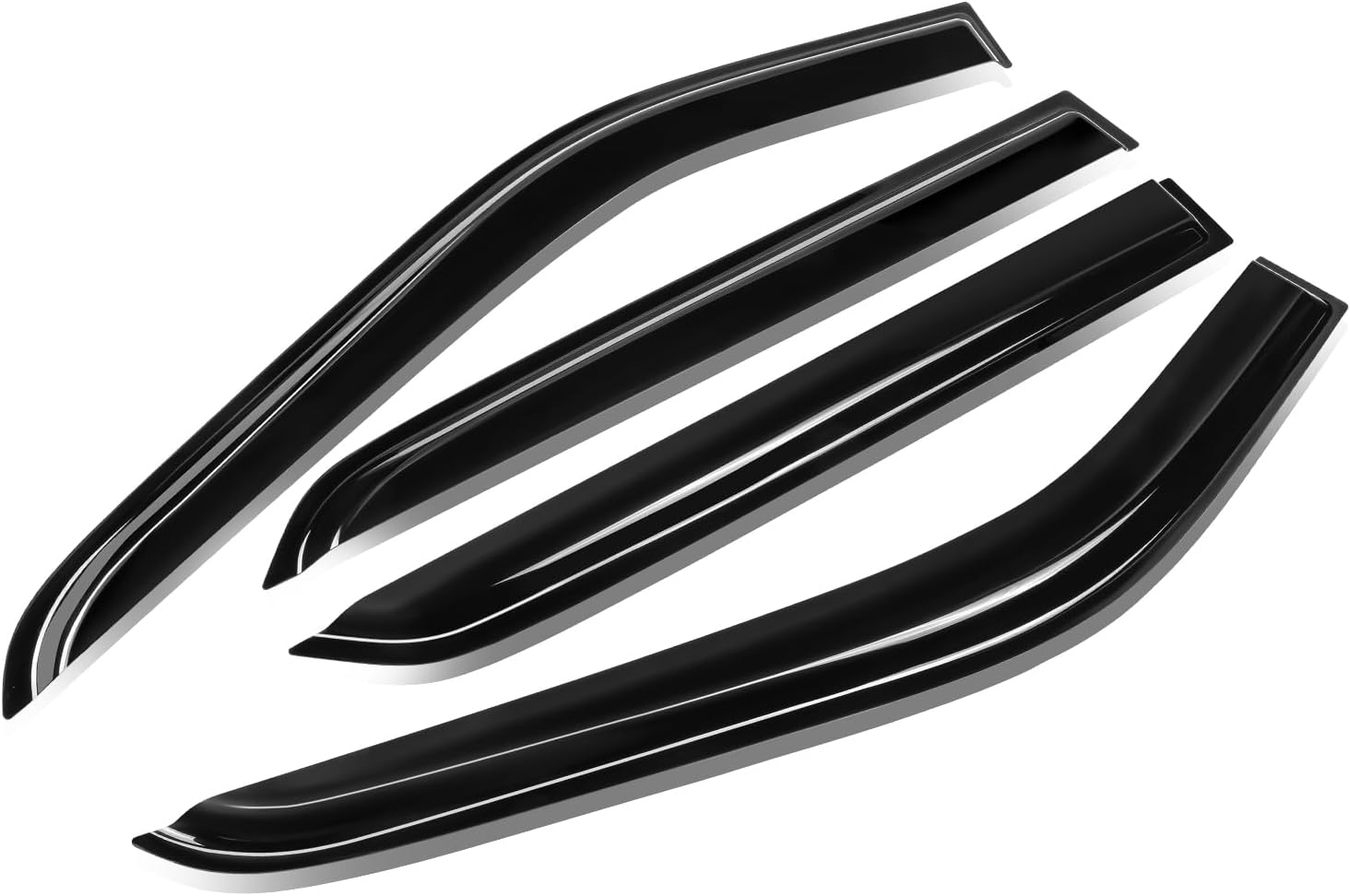 Auto Dynasty 4Pcs Tape-On Window Visor Compatible with 2018 2019 2020 2021 2022 2023 2024 Nissan Kicks 2018-2024, Deflector Rain Guard, Acrylic Black
