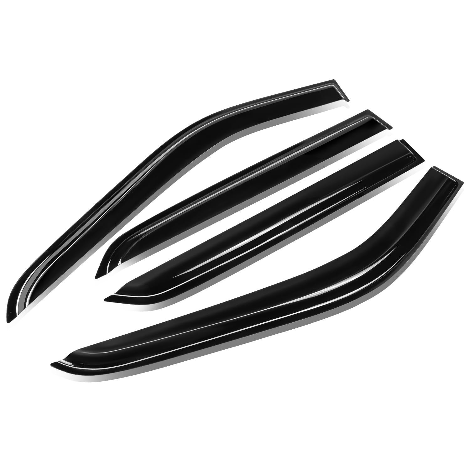 Auto Dynasty 4Pcs Tape-On Window Visor Compatible with 2018 2019 2020 2021 2022 2023 2024 Nissan Kicks 2018-2024, Deflector Rain Guard, Acrylic Black
