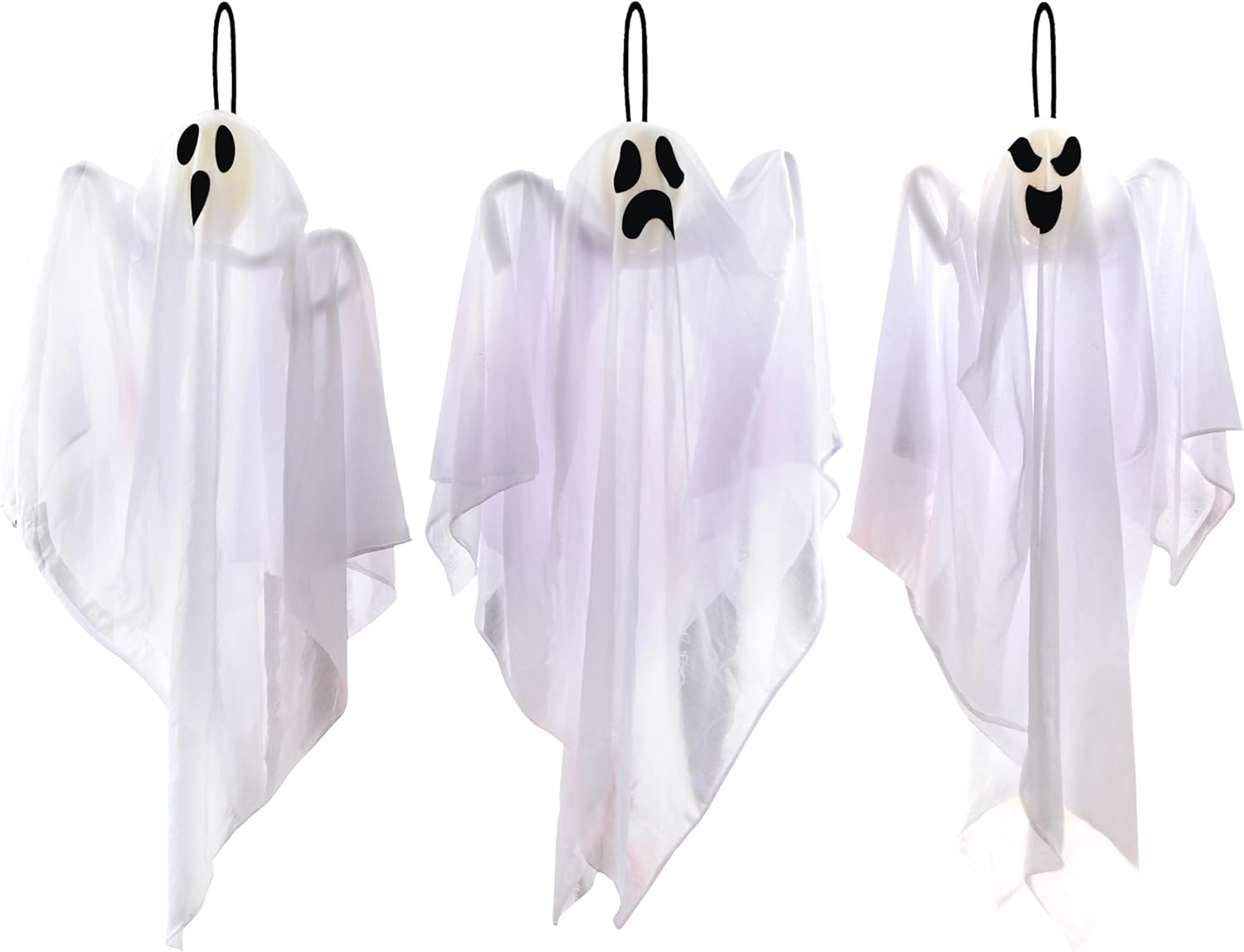 JOYIN 3 PCS Halloween Party Decoration 27.5" Hanging Ghosts, Cute Flying Ghost for Front Yard Patio Lawn Garden Party Décor and Holiday Decorations