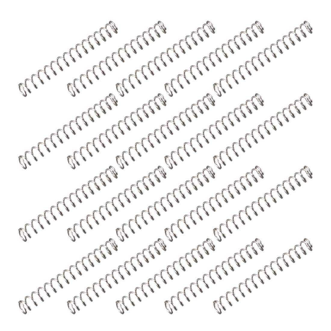 Uxcell Silver Sourcingmap Compression Spring - 0.3Mm Wire Dia, 2.3Mm Od, 20Mm Free Length Spring Steel Extension Spring,,20Pcs