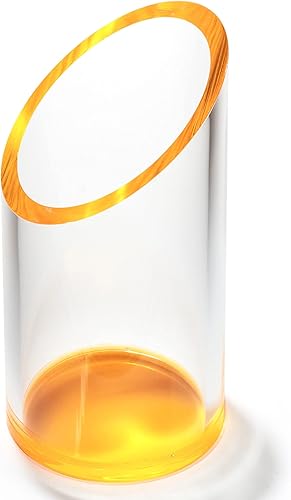 Miniatura 2 de OfficeGoods Portalápices y bolígrafo de acrílico, diseño moderno de cilindro, hermoso organizador de escritorio para el hogar u oficina, base y