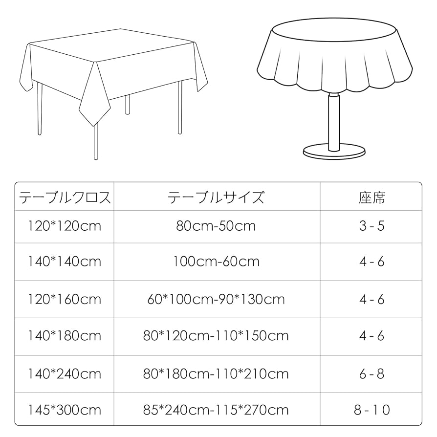 テーブルクロス 撥水 北欧 無地 サテン円形 直径140　白 Amazon｜BALCONY&FALCONテーブルクロス 撥水 北欧 無地 サテン