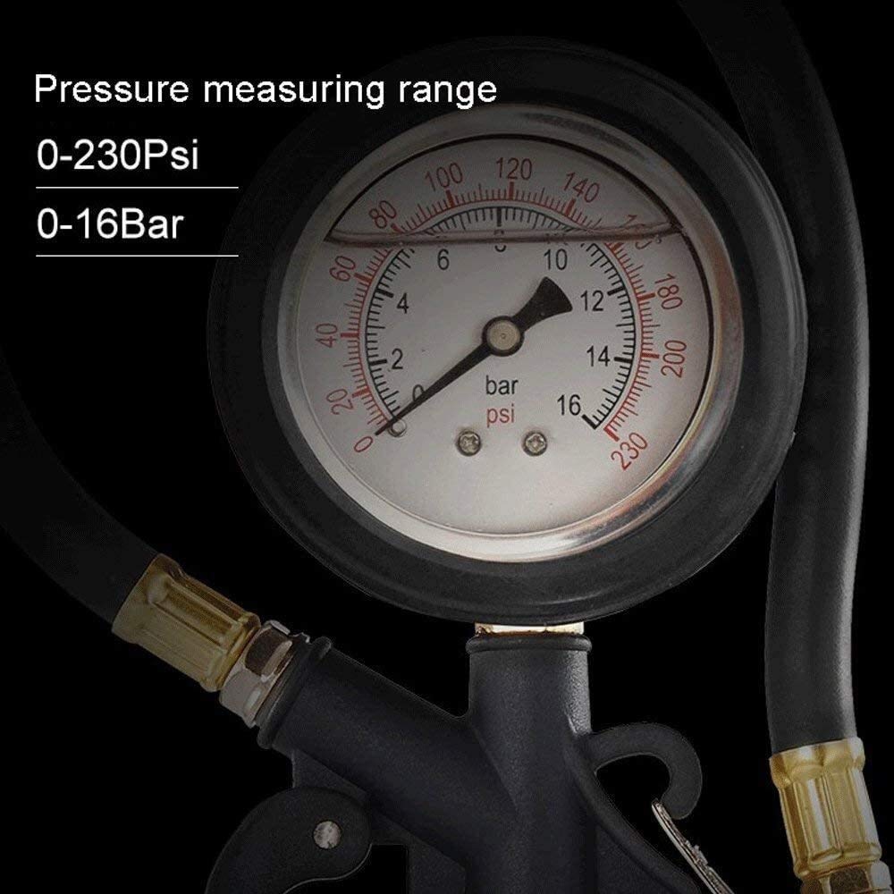 Manometr 230 PSI Manometr, wypełniony gliceryną, obudowa/ramka ze stali nierdzewnej, elementy wewnętrzne z mosiądzu i soczewka z tworzywa sztucznego
