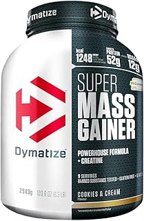 Visuel du produit : Dymatize Super Mass Gainer Cookies & Cream 2943g - Poudre Weight-Gainer + Glucides BCAA et Caséine