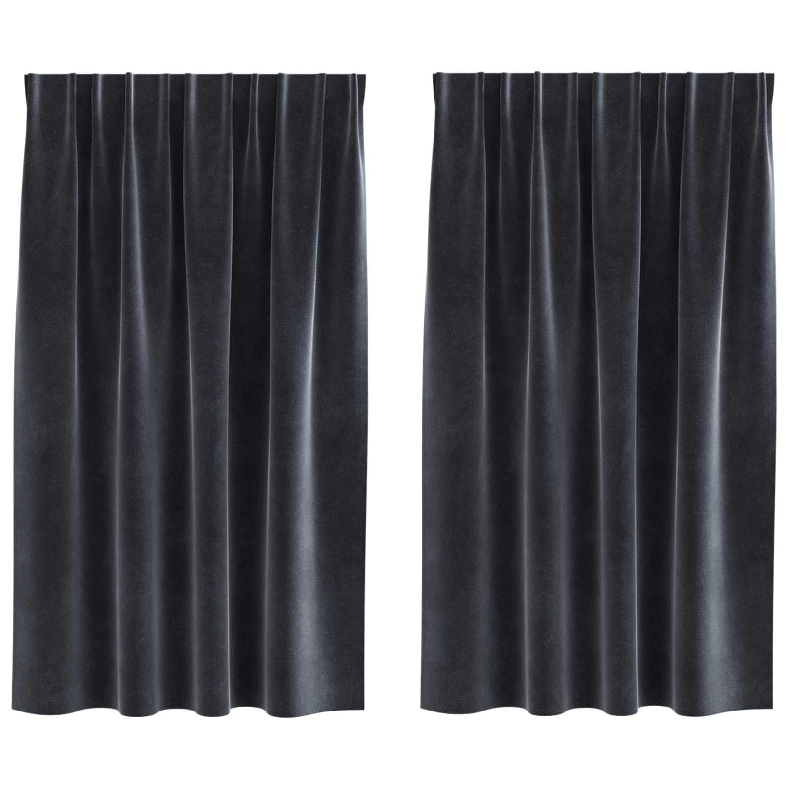 Rideaux occultants velours 140x140 cm opaque gris avec crochets