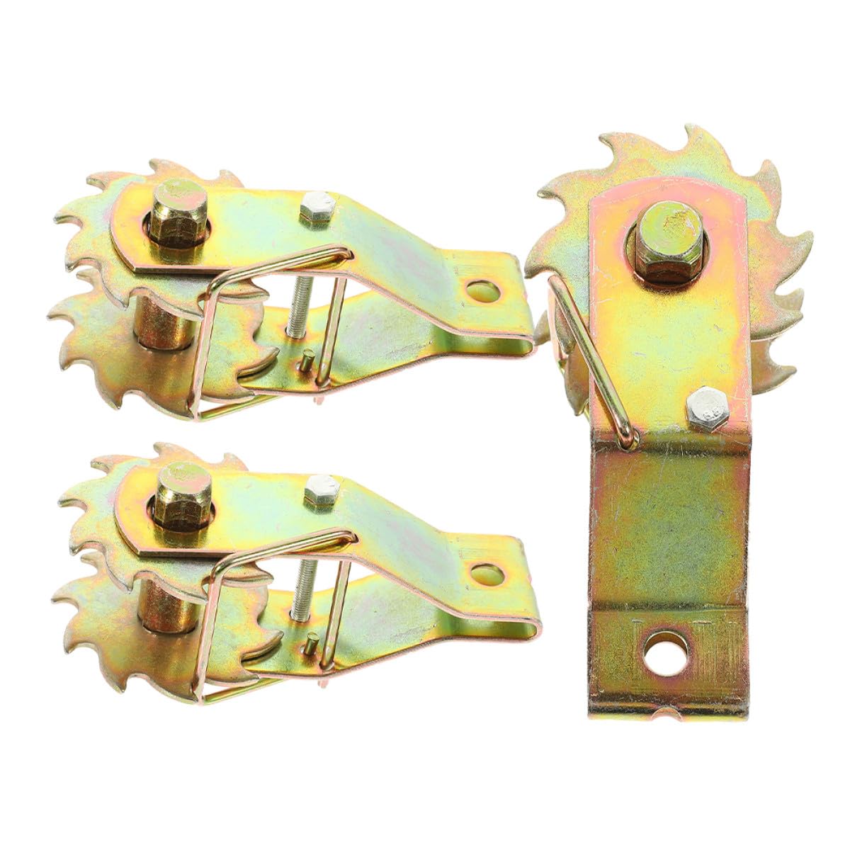 Tenditore per Filo in Acciaio 3 Pezzi, Tendicavo Pesante in Acciaio Oro, per Recinzioni Esterne e Tensione Filo Metallico