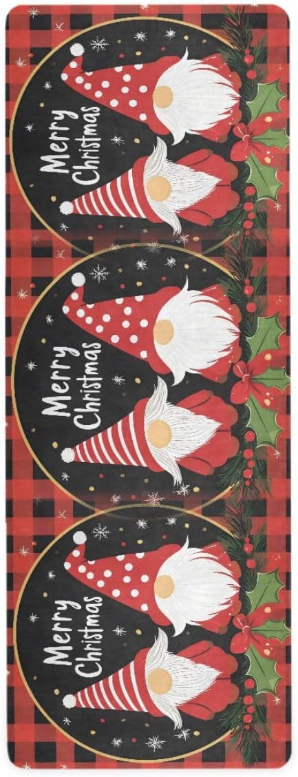 ALAZA Christmas Gnomes Yoga Mat Non Slip Fitness Exercise Mat, Workout Mat for Yoga, Pilates and Floor Exercises