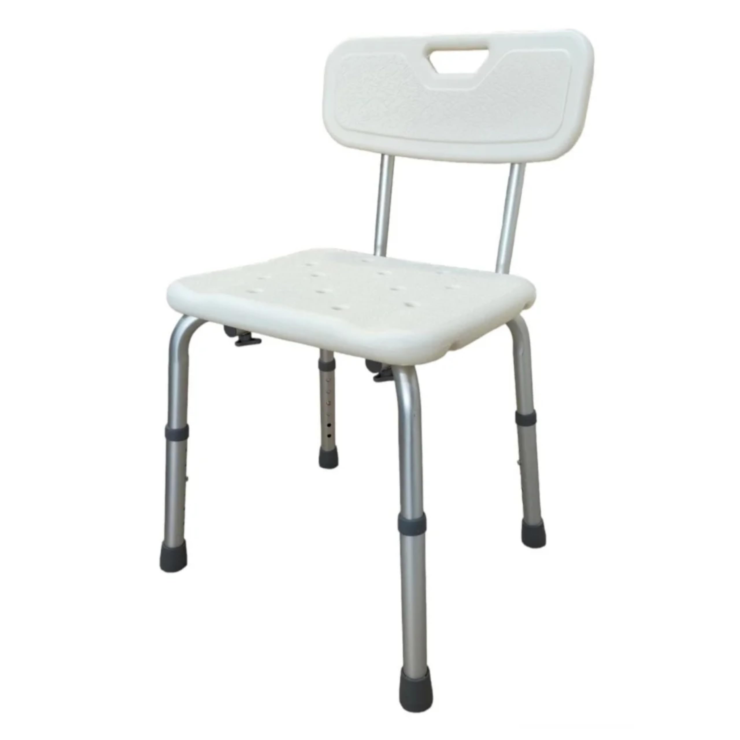 Silla de Ducha para Personas Mayores y Movilidad Reducida | Asiento Regulable en Altura con Respaldo | Taburete de Baño Antideslizante | Silla Ortopédica para Ducha y Bañera | hasta 100 kg