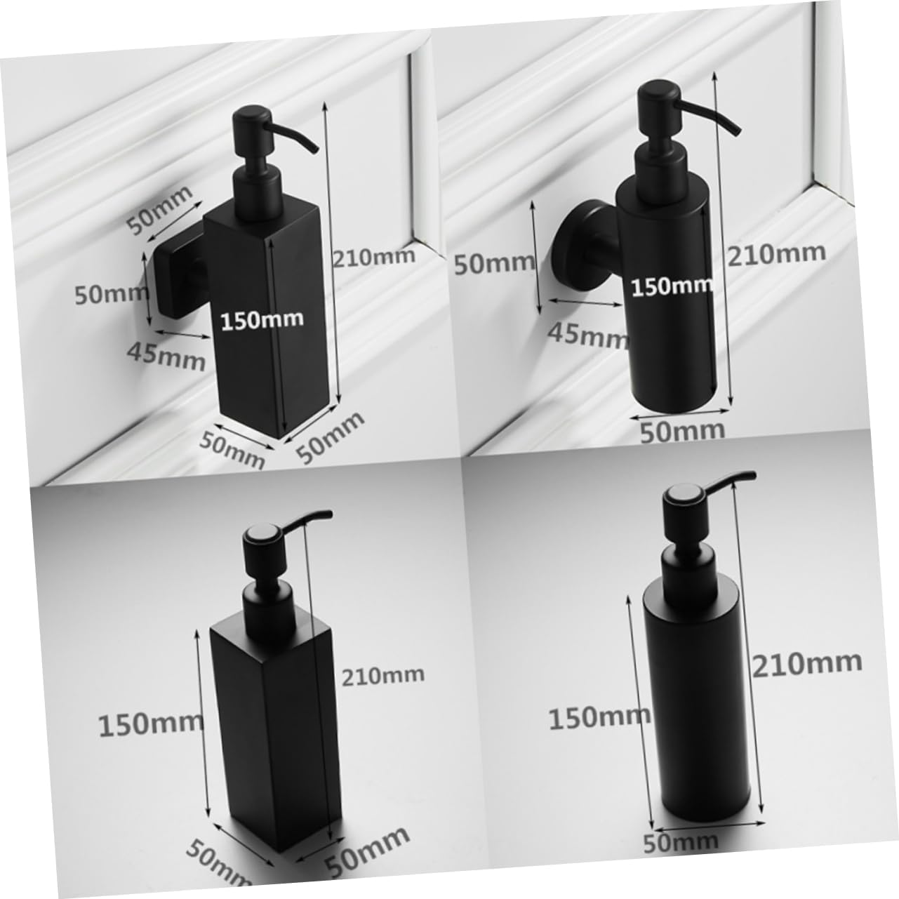 Stainless Steel Liquid Soap Dispenser Wall Mounted Manual Pump for Bathroom and Kitchen Lotion Dispenser Easy Installation Suitable for Home and Hotel