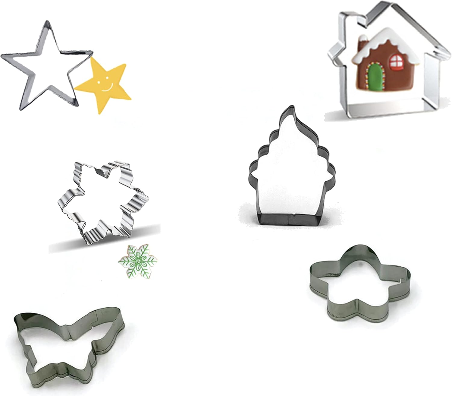 Unique Style Aluminum Light Weight Cookie Mold Baking Tray Fondant Cake Mold DIY Sugar Pastry Cookie Cutter 6pcs/set (Cup Cake)