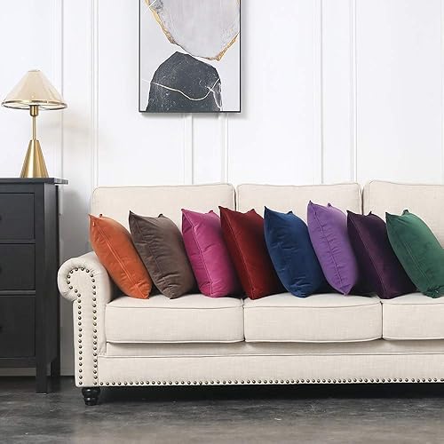 Miniatura 4 de MIULEE - Paquete de 2 fundas de almohada decorativas de terciopelo suave, fundas de cojín cuadradas sólidas para sofá, dormitorio y automóvil, 12 x