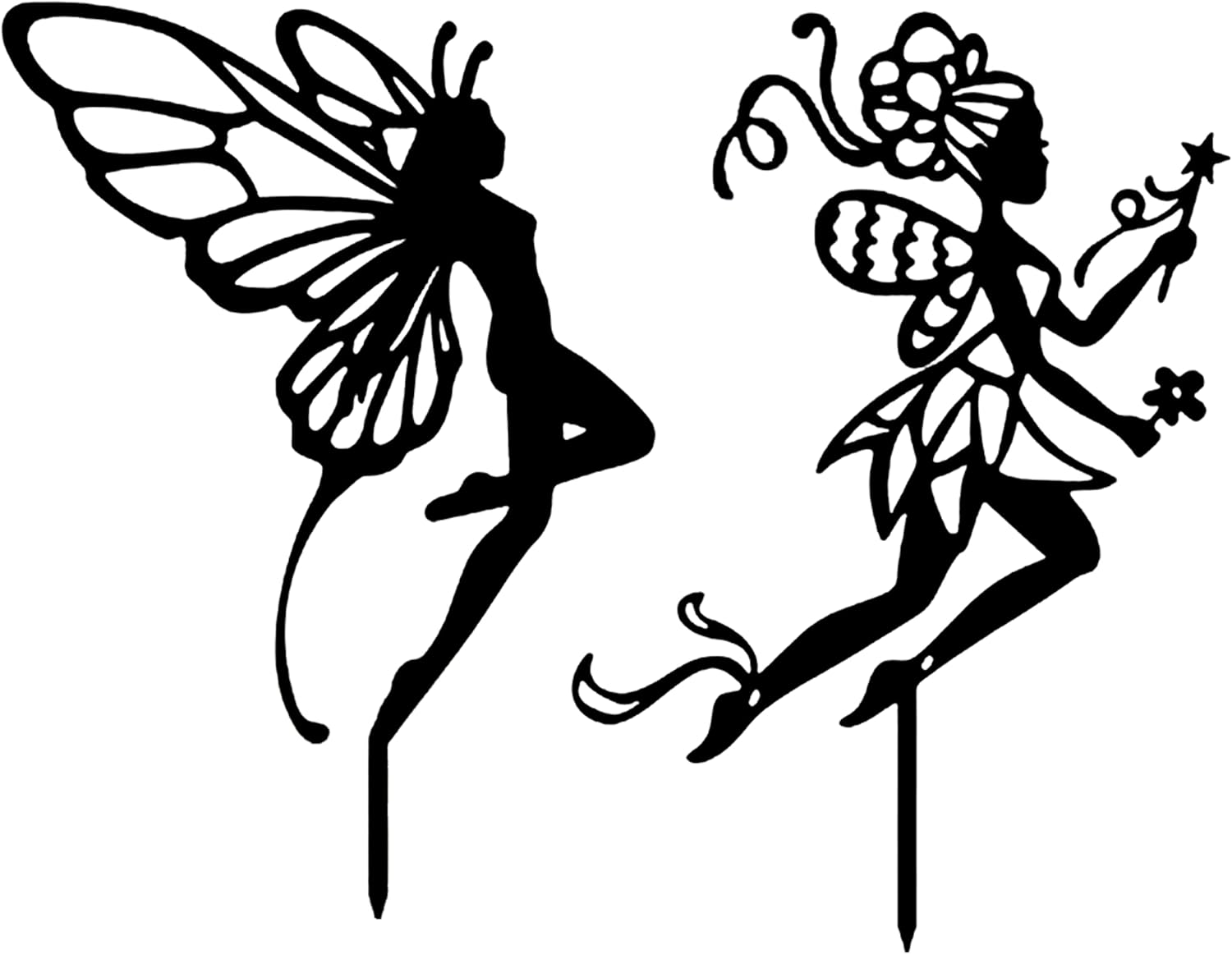 MOMOBO Fairy With Flower Garden Stakes Decor Store Sign Home Decor Custom Name Sign Metal Wall Art Personalized Last Name Plaque Outdoor Metal Wall Art Personalized Gift for Wedding/Housewarming