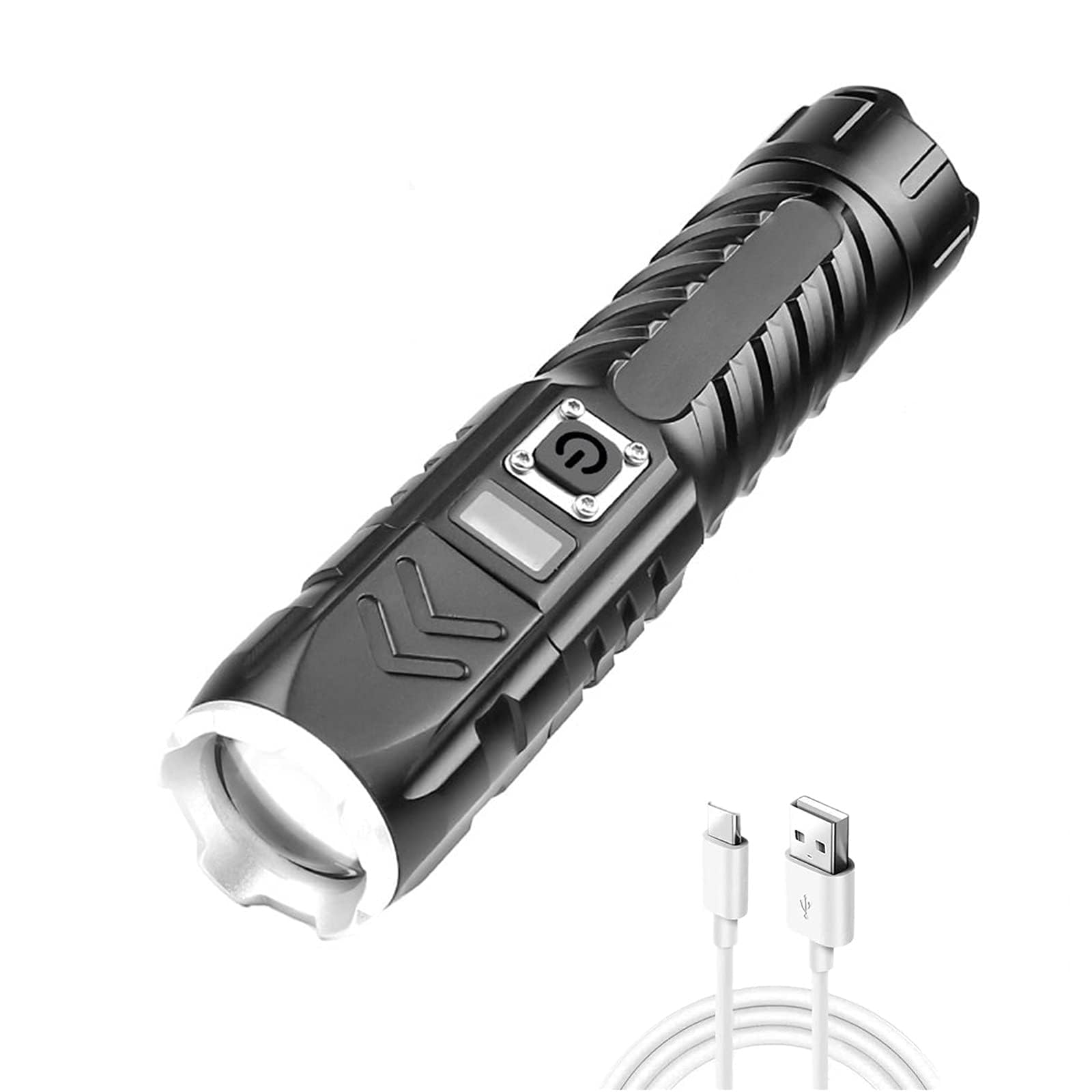 Bestsun Light Led Xhp90 Torch, 10000 Lumens Tactical Rechargeable Xhp90 Torches Handheld Flash With 4 Modes Zoomable Waterproof Torch Lamp For Camping Fishing Emergency Hunting