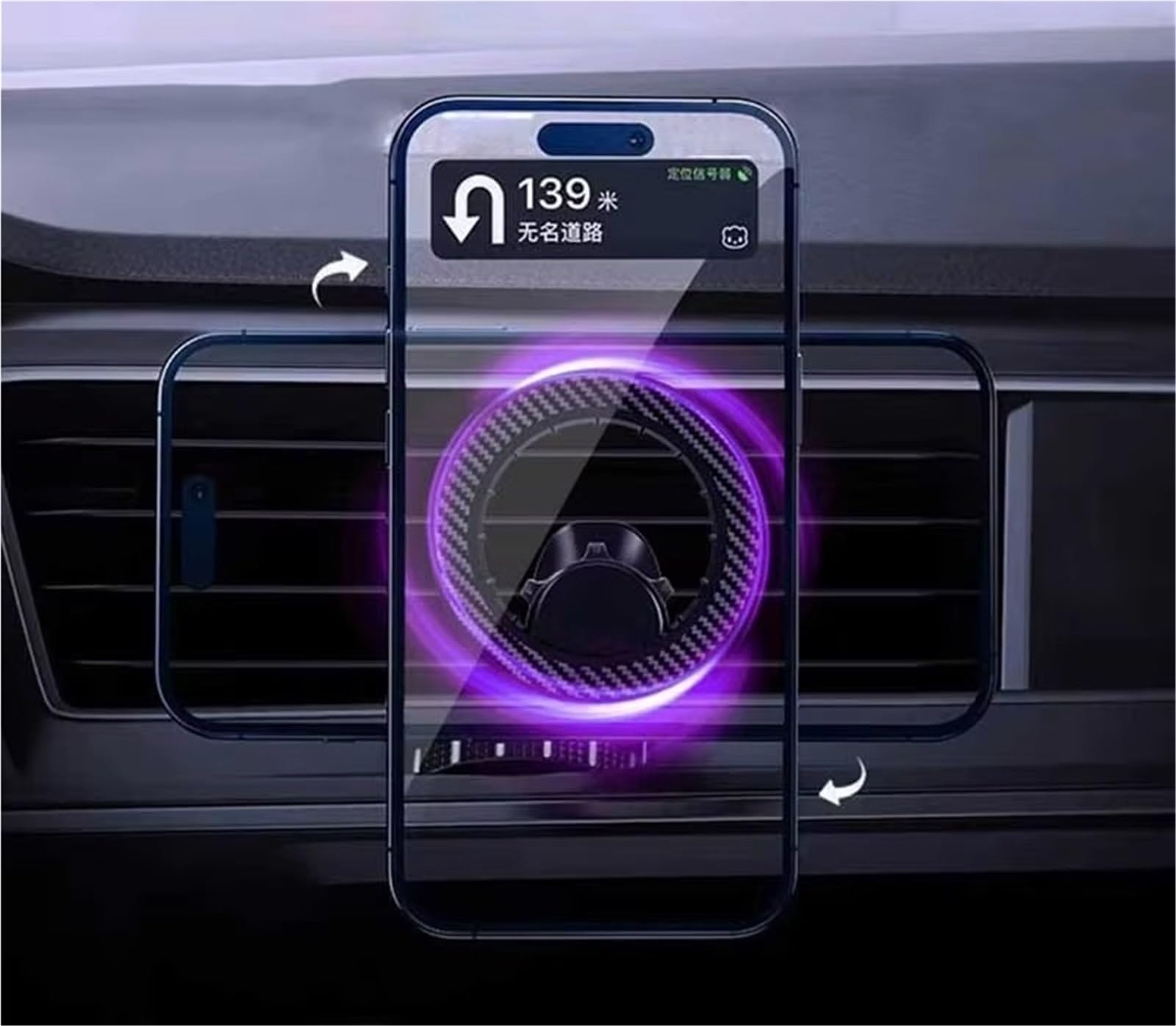 para iPhone 16 15 14 Clip Ventilación Aire Soporte GPS Soporte Móvil para Magsafe Soporte Magnético Teléfono Magnético Soporte Móvil Coche