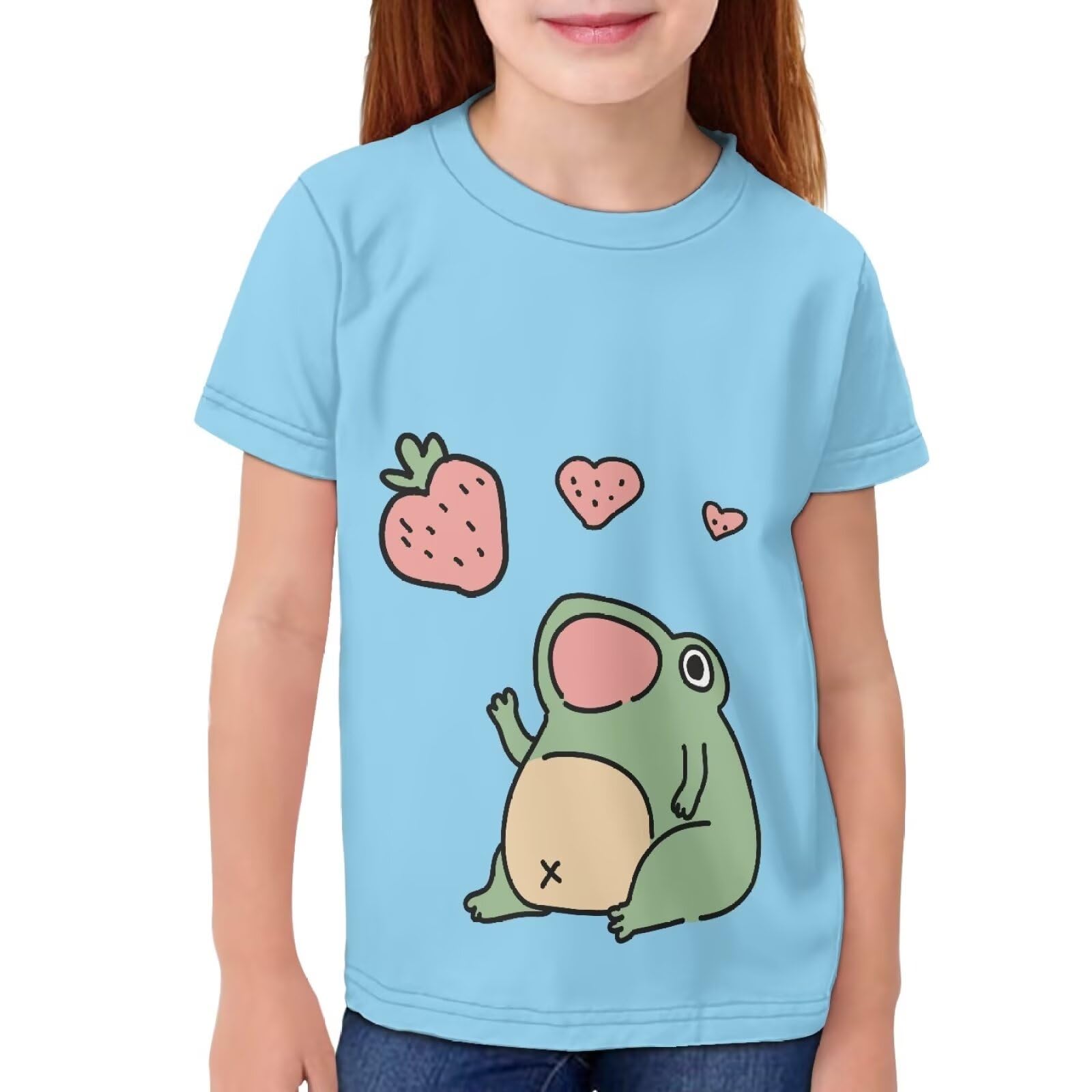 JEOCODY Boys Girls Graphic Tees Funny 3D Printed Short Sleeve T-Shirts 3-16T