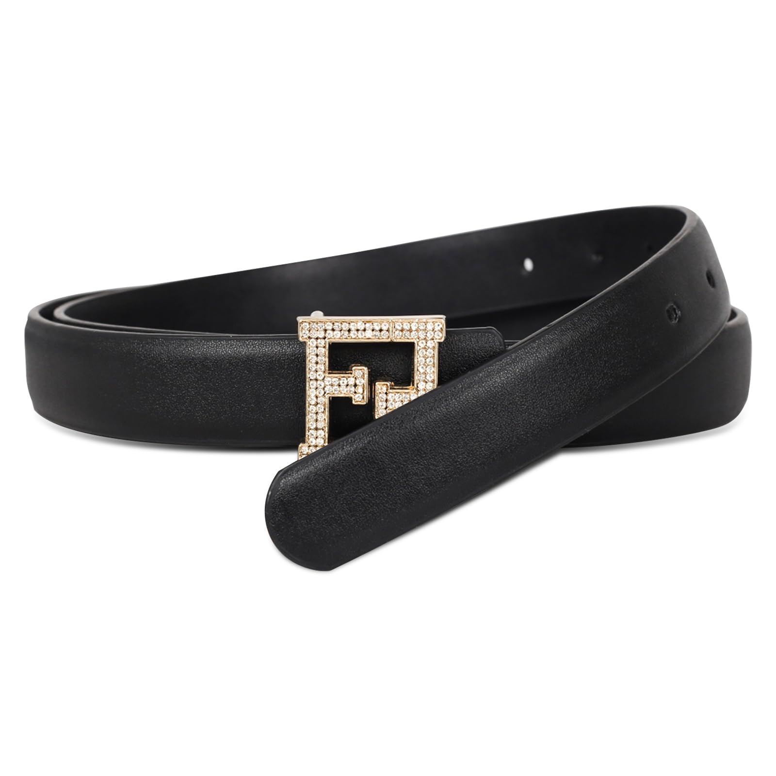 Women's Leather Belt with Buckle - Ideal for Dresses, Jeans, and Coats