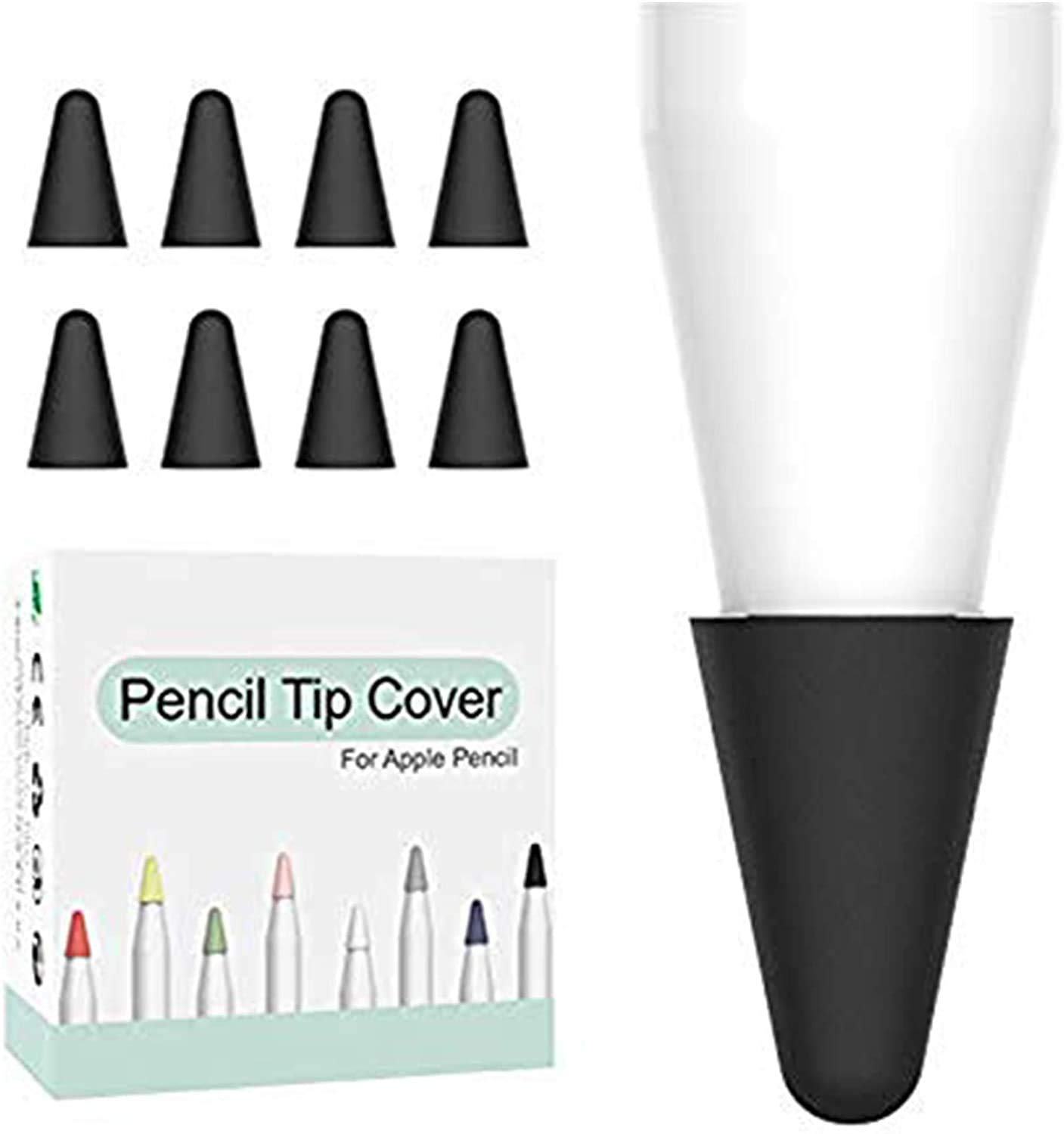 OneCut [8-Piece] Silicone Pencil Nib/Tip Protector Cap for Apple Pencil  1st/2nd Replacement Non-Slip Writing Nib/Tip Protector Compatible with Apple