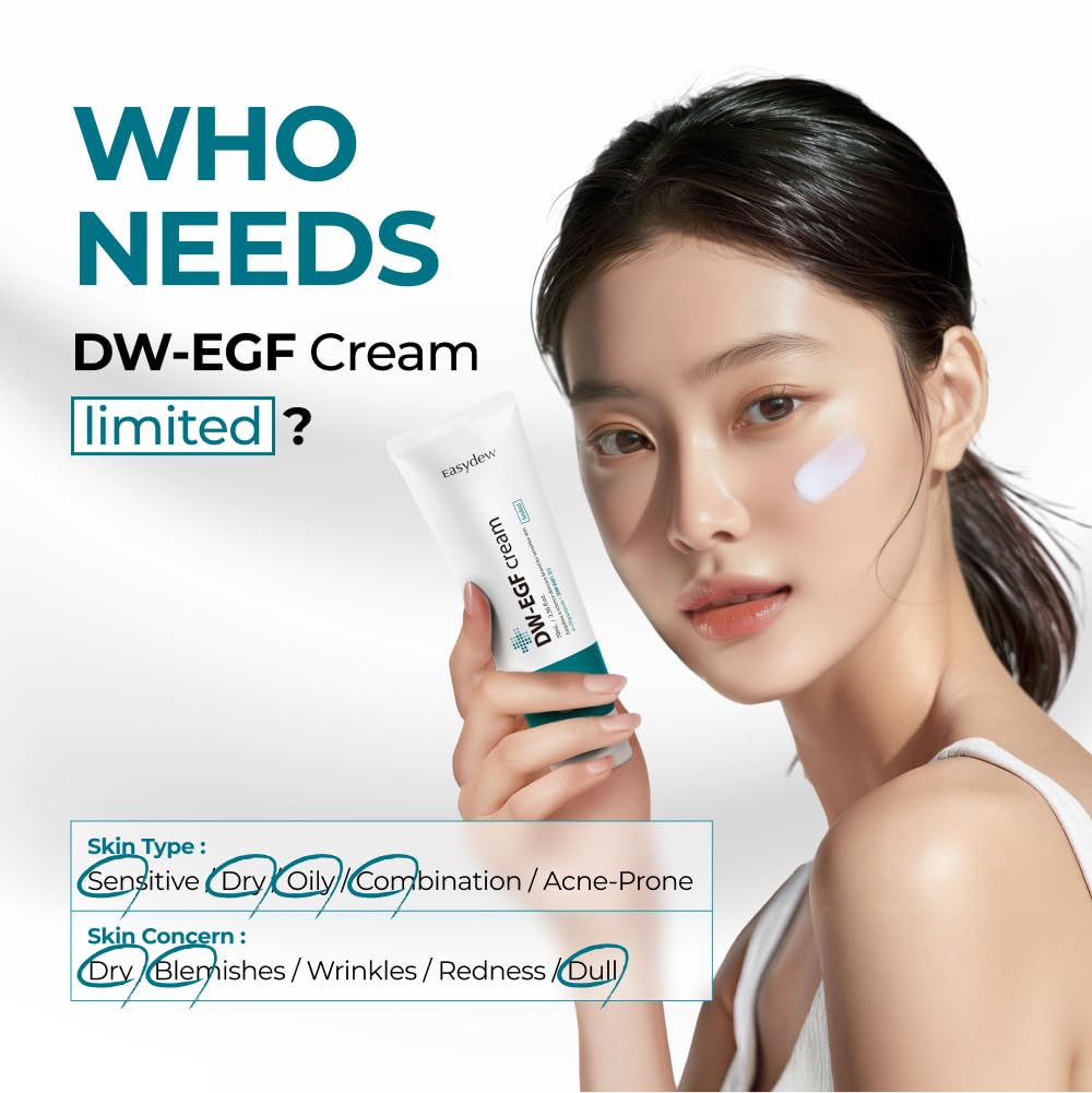 EASYDEW DW-EGF Cream Limited 2.36 oz - Anti-Aging Moisturizer with Human Epidermal Growth Factor & Hyaluronic Acid Collagen to Rejuvenate & Regenerate Cells, Softer Skin, Light weight Refreshing Cream - Image 3