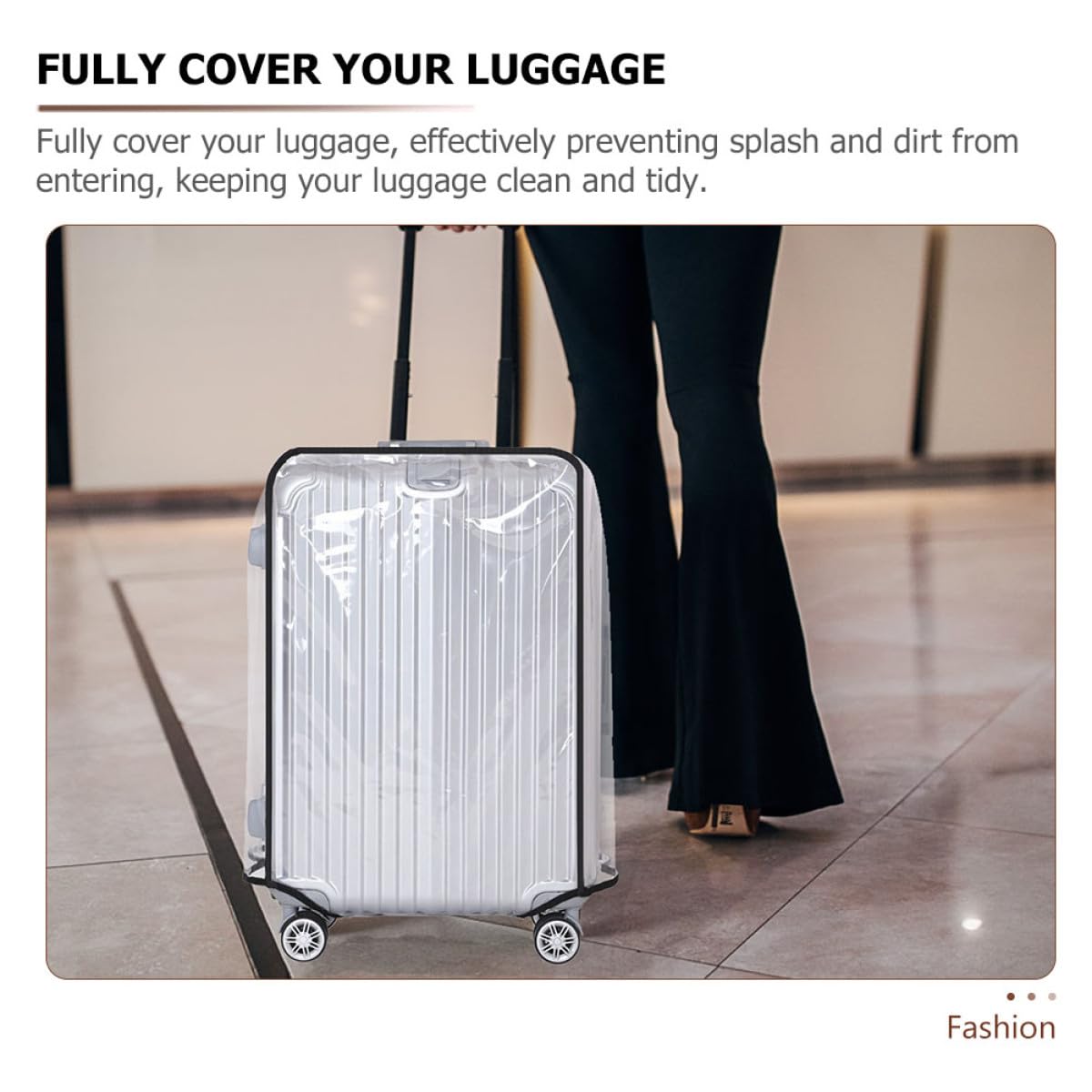 Alipis Set da 3 Coperture Protettive per Valigia in Pvc Spesso, Resistente All'usura, Design Trasparente Forma Delicata per Accessori da Viaggio
