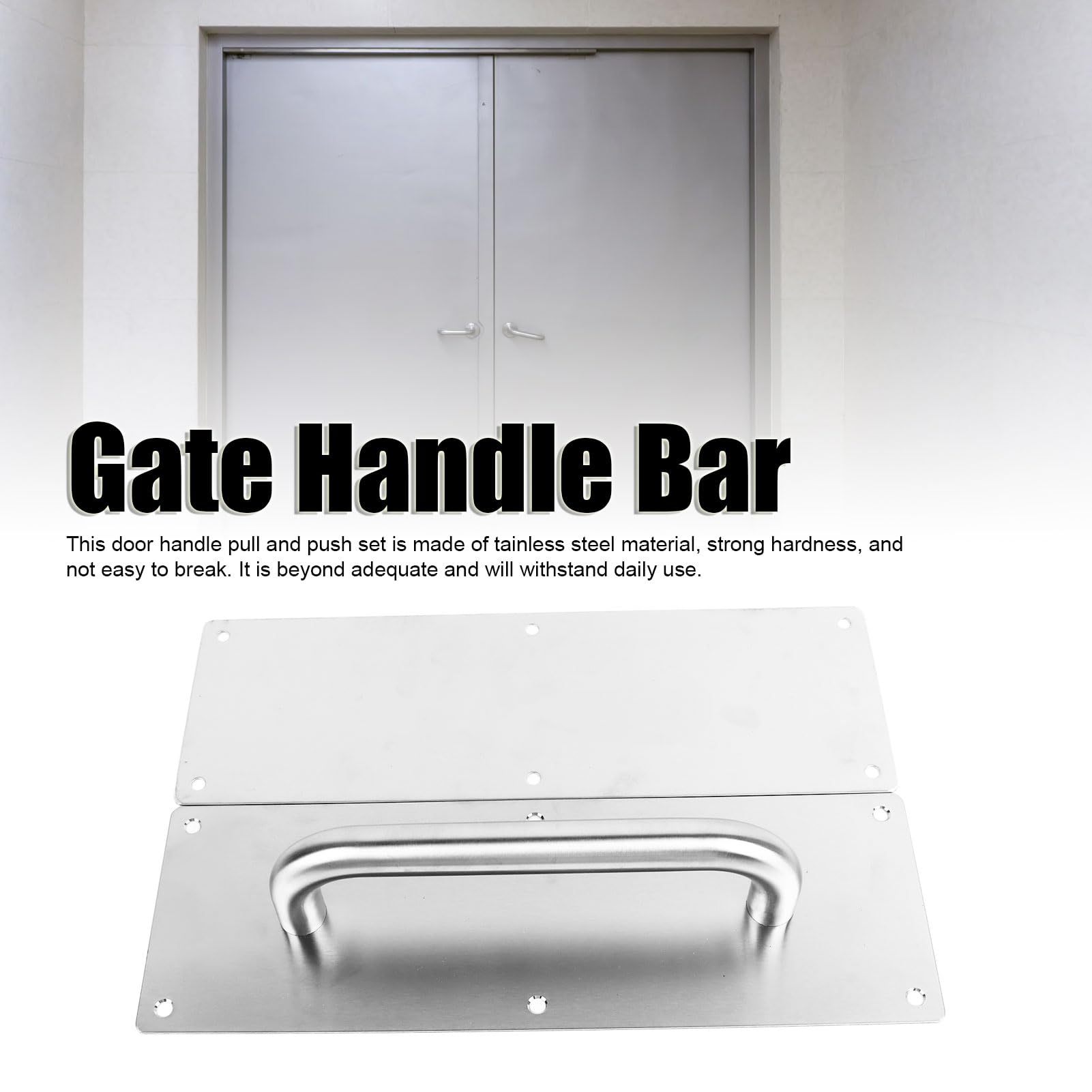 Annadue Poignée de Porte en Acier Inoxydable, Plaque Push-pull avec Vis, Poignée de Porte Commerciale pour Coulissante de d'entrepôt de Bureau à Domicile