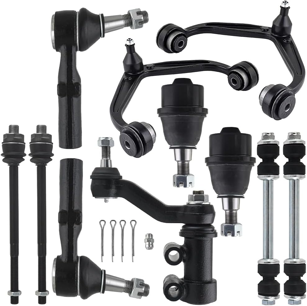 Suspension Kit for 2011-2019 Chevy Silverado 2500HD 3500 HD/GMC Sierra 2500HD 3500HD Front Upper Control Arm w/Lower Ball Joint Assembly & Tie Rod End Link, Sway Bar End Link-11pc Set