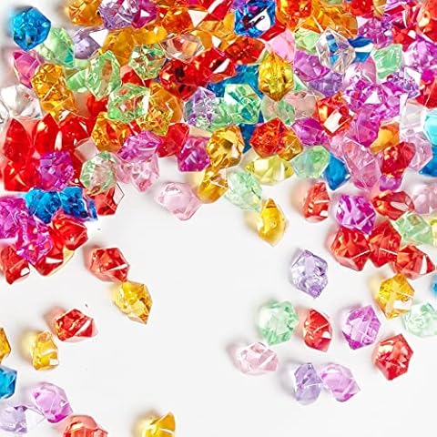100 Stück Groß Edelsteine Für Kinder, Glassteine, Mosaiksteine Zum Basteln, Kristall Deko, Bunte Steine , Acryl Diamanten Zum Spielen Cover