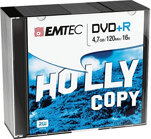 EMTEC ECOVPR471016SL   Pack de 10 DVD+R vírgenes, 4.7 GB