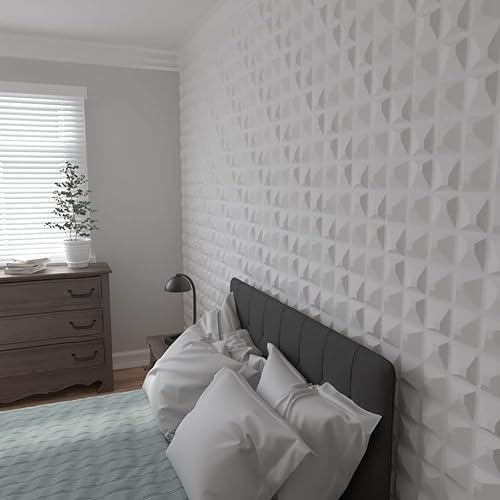 Miniatura 12 de Ekena Millwork WP20X20TNWH-CASE-12 19 5/8 pulgadas de ancho x 19 5/8 pulgadas de alto Tristan EnduraWall Decorativo 3D Panel de pared Cubiertas 32.1