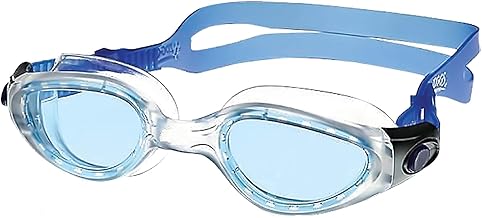 Inditradition Silicone, Rubber Anti Fog Swimming Goggle for Adults & Kids | with Ear Plugs and Hanging Case, Adjustable Straps, Blue
