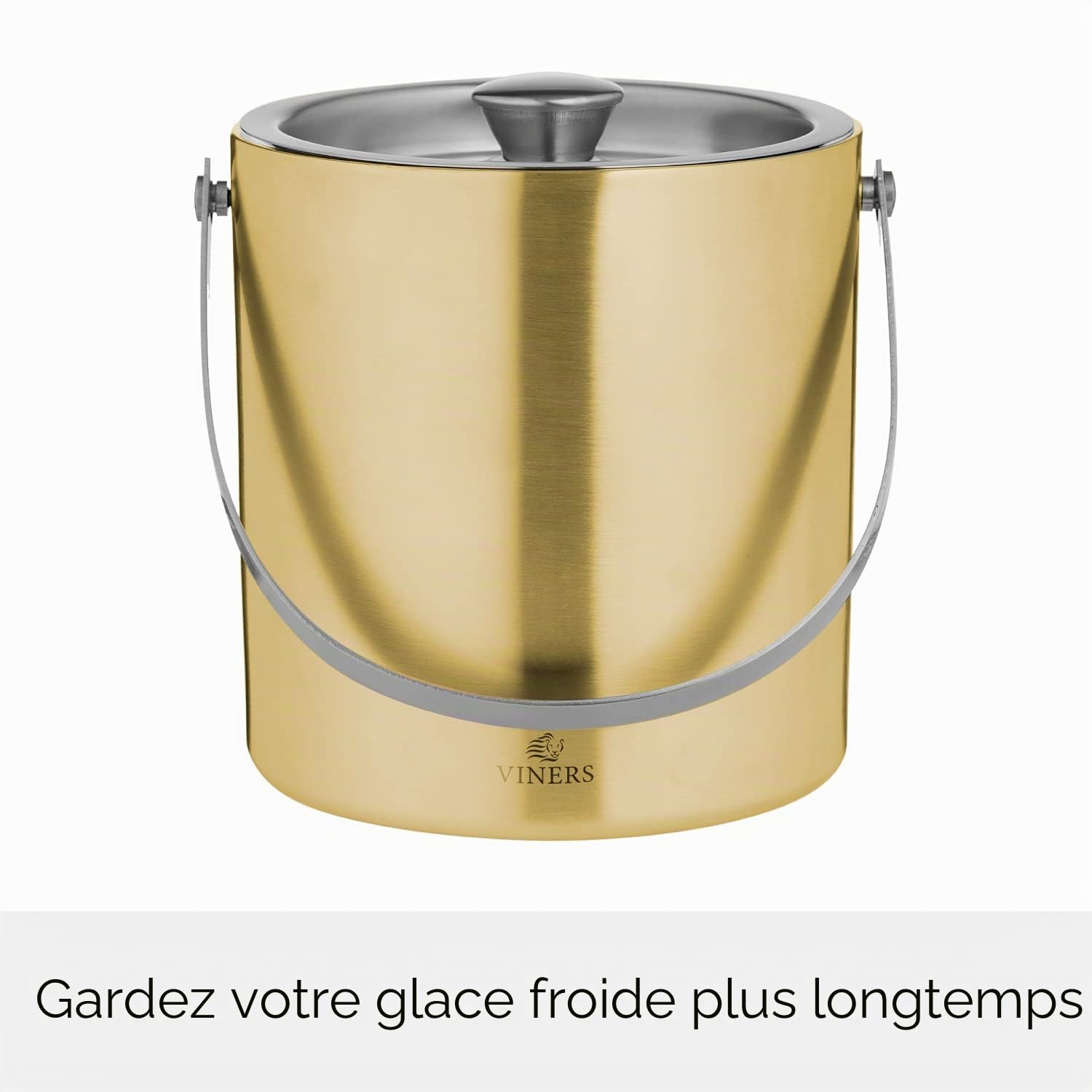 Viners Barware Seau à glace double paroi Doré 1,5 l