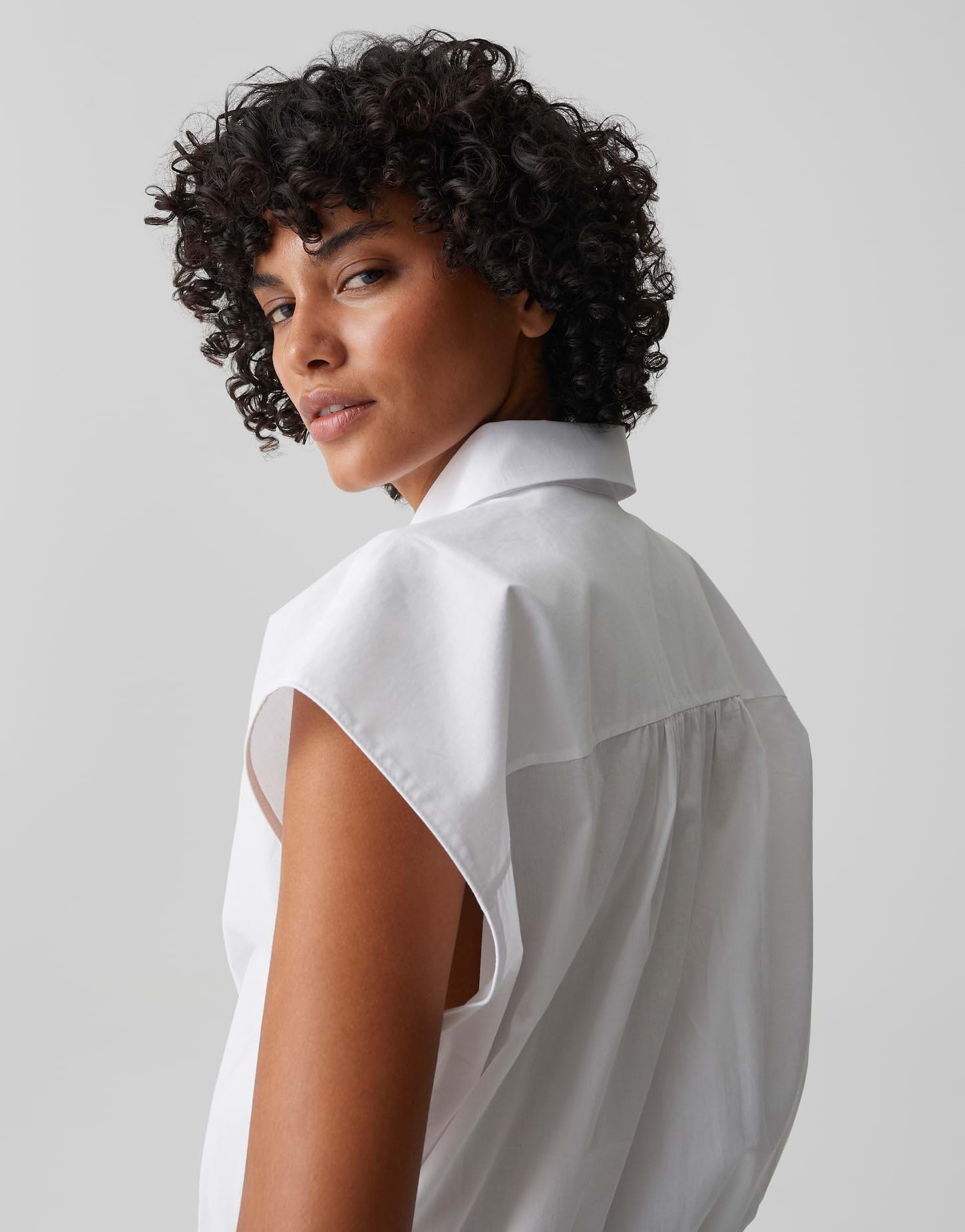 OPUS Damen Kurzarmbluse | Kurzarmbluse aus Baumwoll Popelin Regular Fit