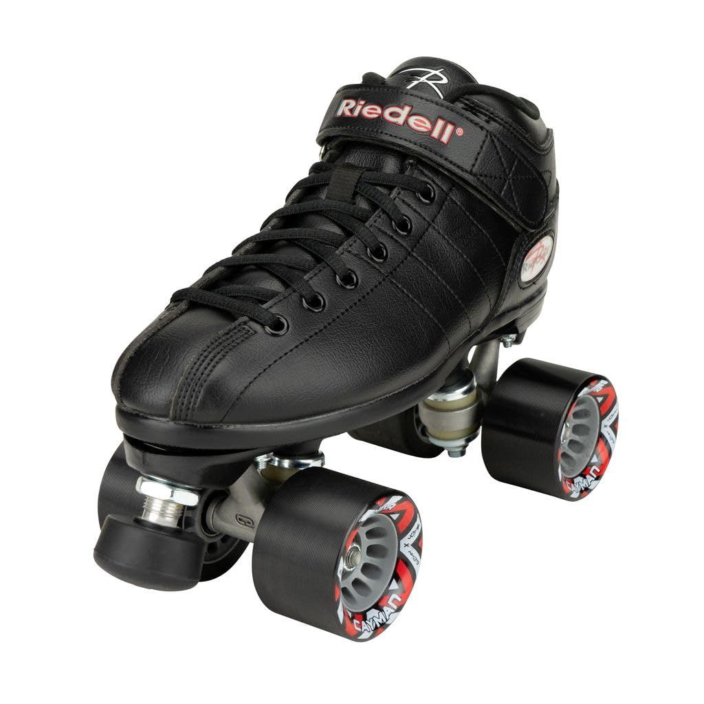 Riedell R3 Roller Skates for Men and Women - Ultra-Durable Indoor Quad Skate with Sonar Cayman Wheels, Nylon Plate, and Precision Fit, Roller Skates