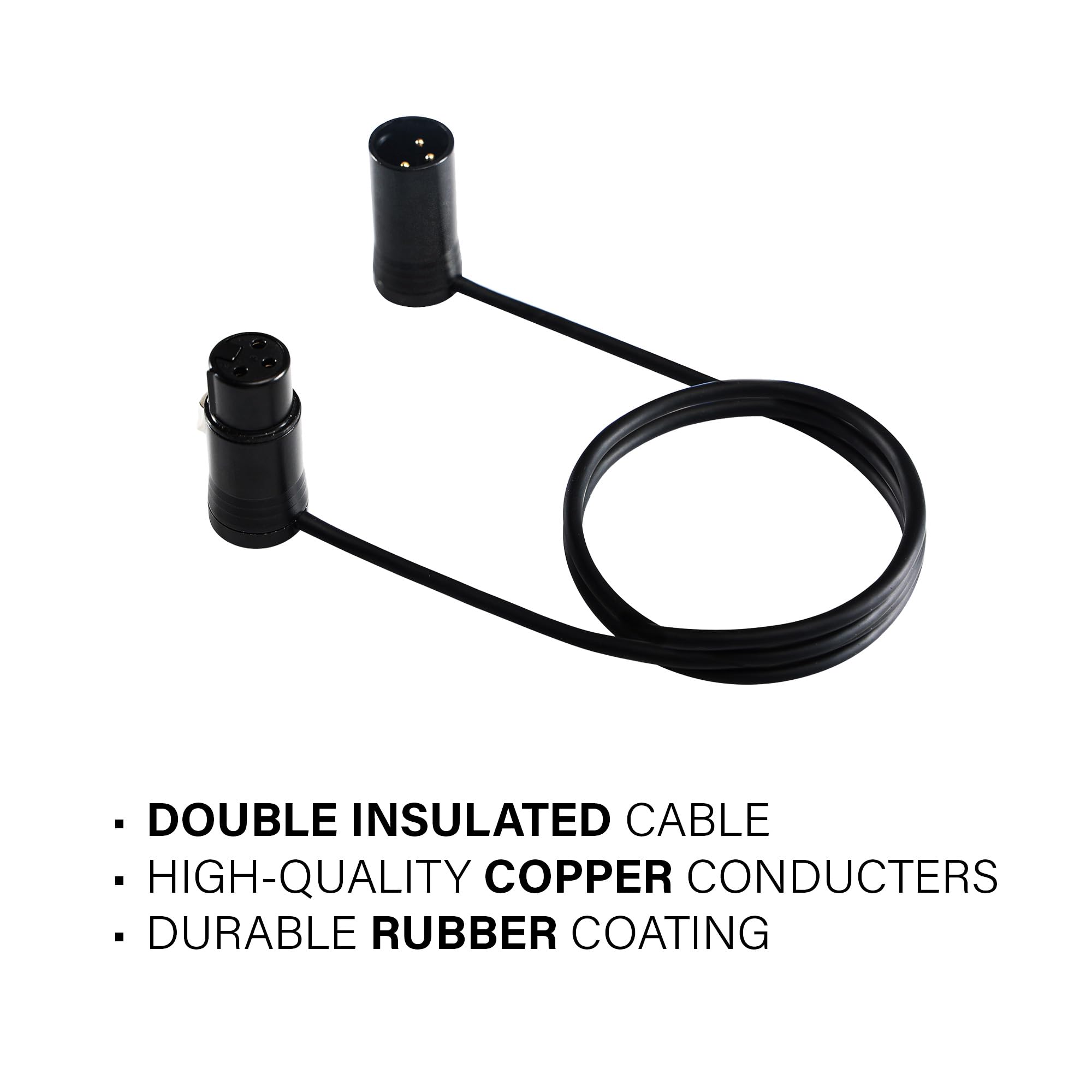 Niedriges Profil-XLR-Kabel, verstellbarer Winkel mit vergoldeten Steckern, DIY, inklusive Inbusschlüssel zum einfachen Anschließen, platzsparendes Design für Audio-Profis und Musiker (3.0