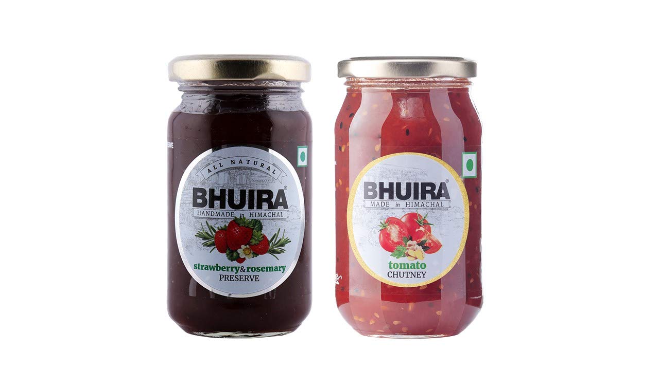 Bhuira|All Natural Jam Strawberry and Rosemary Preserve 240g & Tomato Chutney 230g|No Added preservatives|No Artifical Color Added|Pack of 2 (B08DLSP5W6) Amazon Price History, Amazon Price Tracker