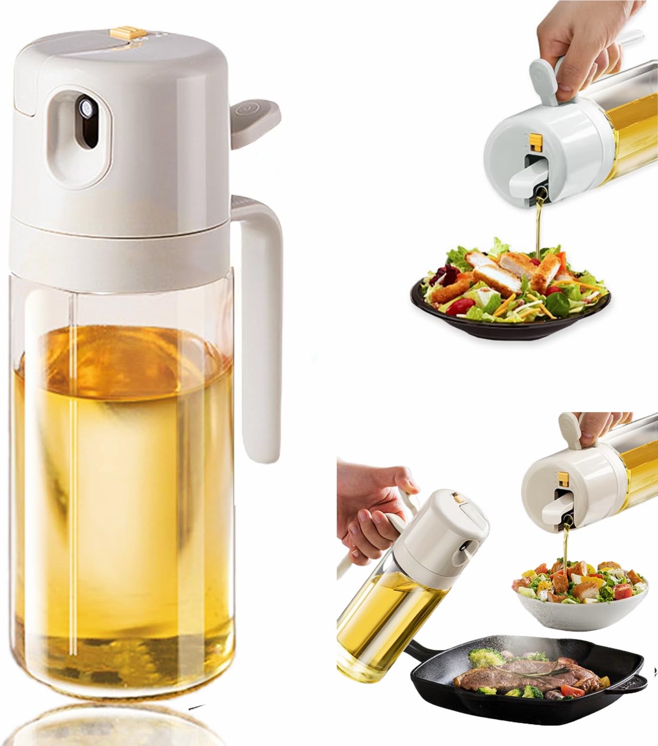 Amazon｜オイルスプレー 2in1 耐熱ガラスボトル 550ml （3本 