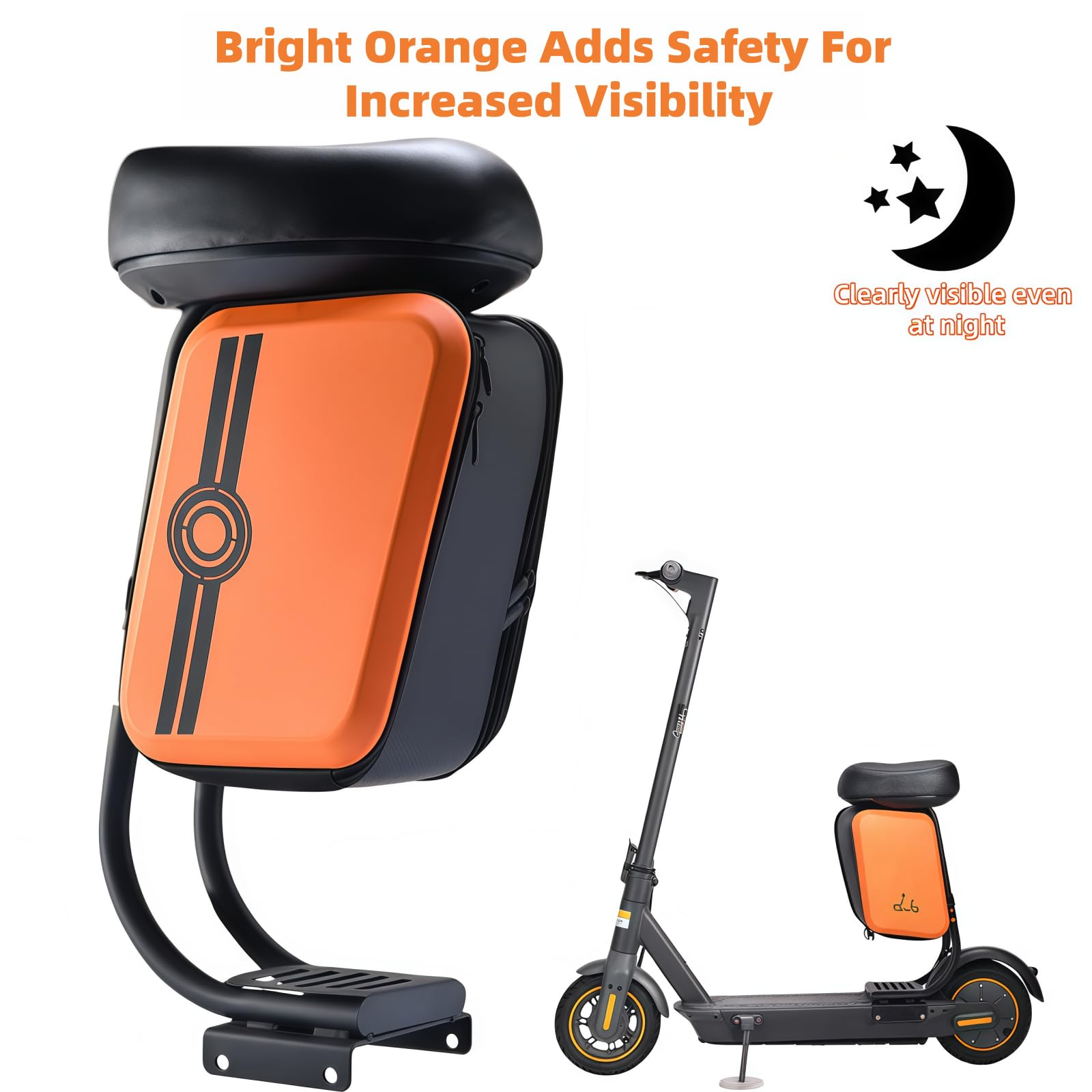 Sillín para patinete eléctrico compatible con Segway-Ninebot Max G30, asiento impermeable para accesorios de patinete eléctrico, asiento cómodo con bolsa de almacenamiento,soporta hasta 120 kg