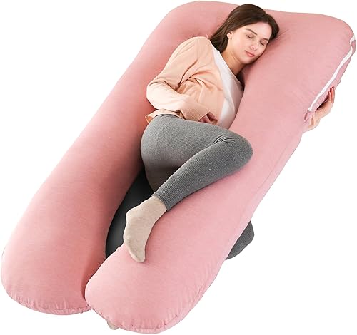 Amagoing Almohada refrescante de embarazo para dormir, almohada de maternidad en forma de U de cuerpo completo para mujeres con cadera, pierna,