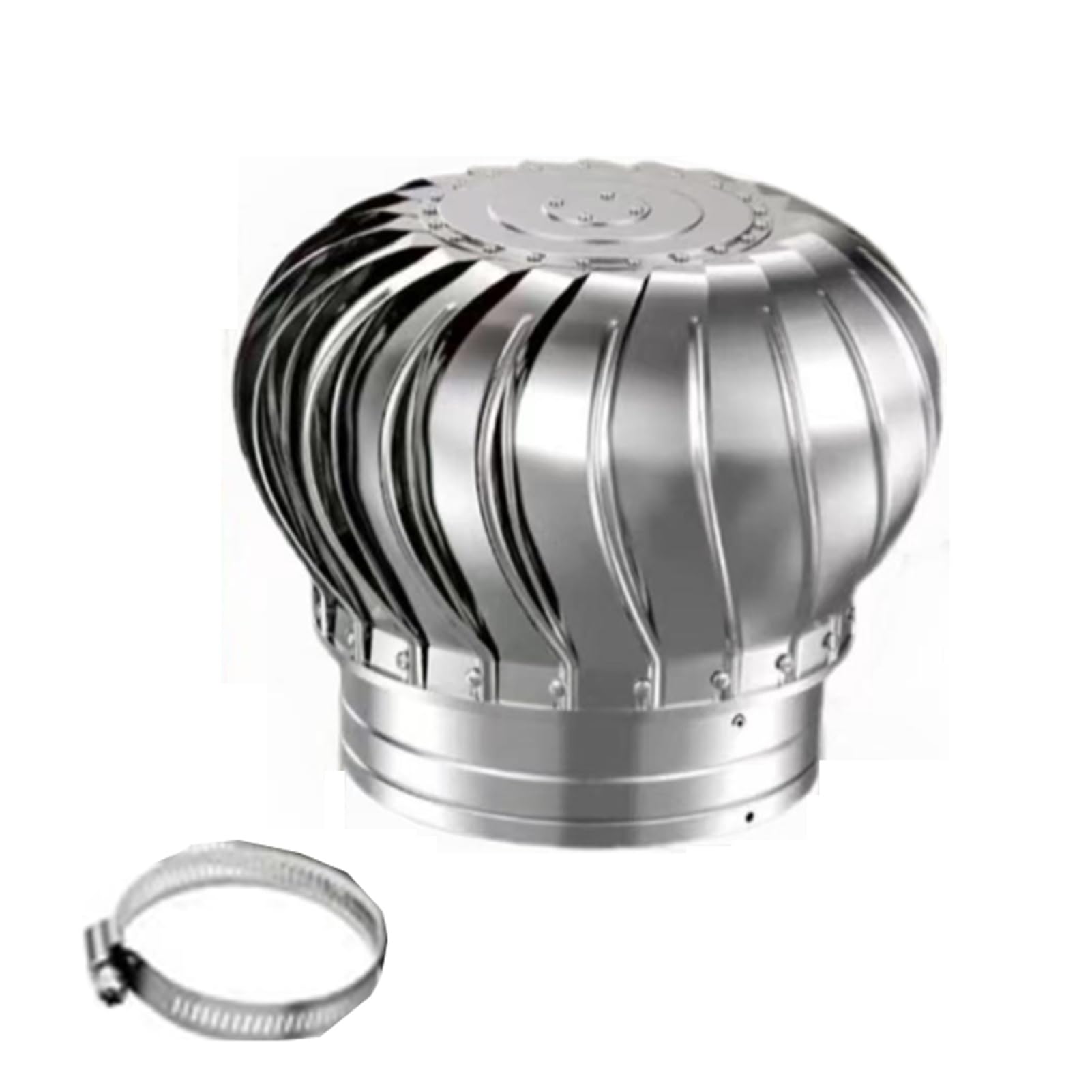 Ventilador de techo de turbina de acero inoxidable automatico silencioso para tuberias de hogar