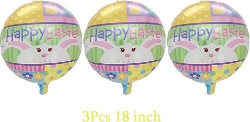 Miniatura 6 de 15 globos de Pascua redondos de papel de aluminio de Mylar para primavera, cumpleaños, baby shower, suministros de decoración de fiesta de Pascua