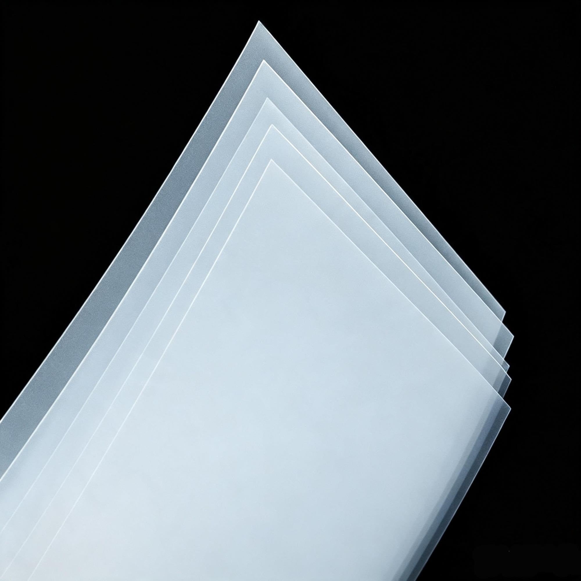 Mattierte, durchscheinende PP-Platten, 100 x 300 mm, 10 Stück