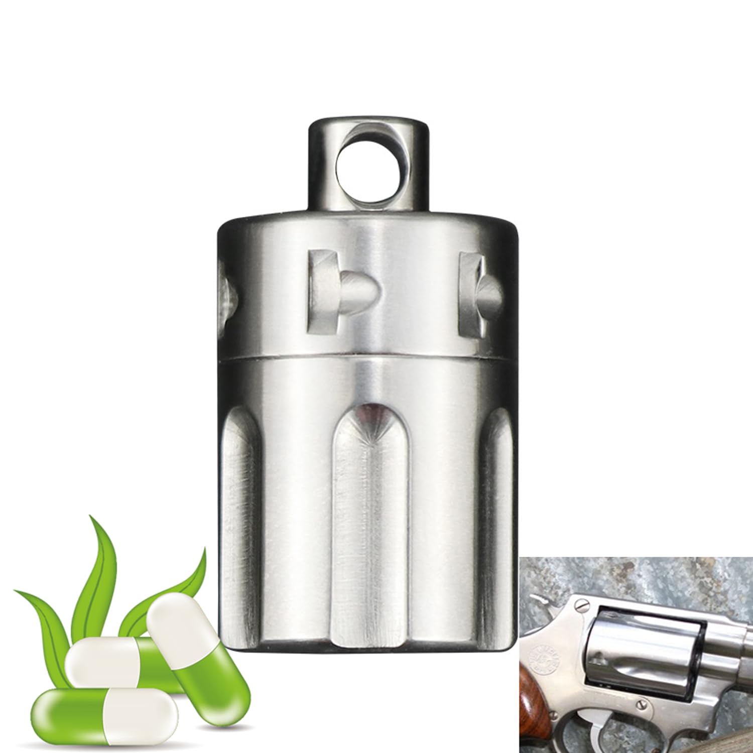 Pillendose Schlüsselanhänger Wasserdicht Titan Mini Pillendose Anhänger, Outdoor kleinteile aufbewahrungsbox pillenbox, Tablettendose für unterwegs