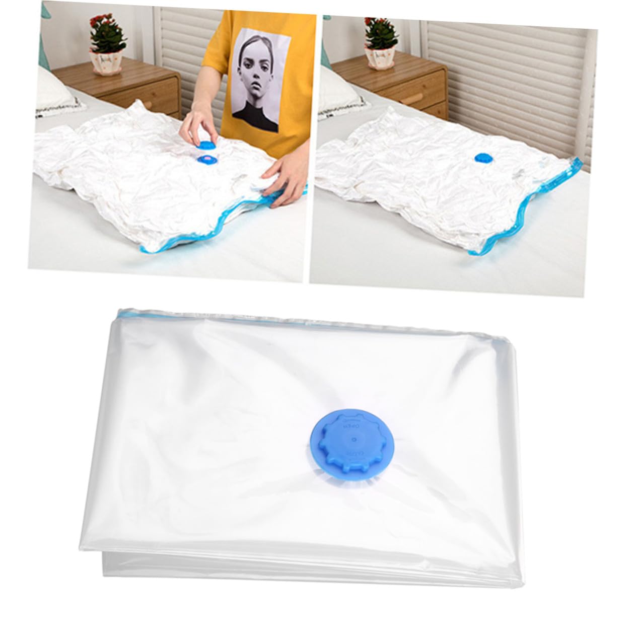 Bolsa de Almacenamiento al Vacío 10 Piezas 70x100cm Pa Pe | Bolsa para Comprimir Ropa, Compresión al Vacío y Ahorro de Espacio, Capacidad Supergrande