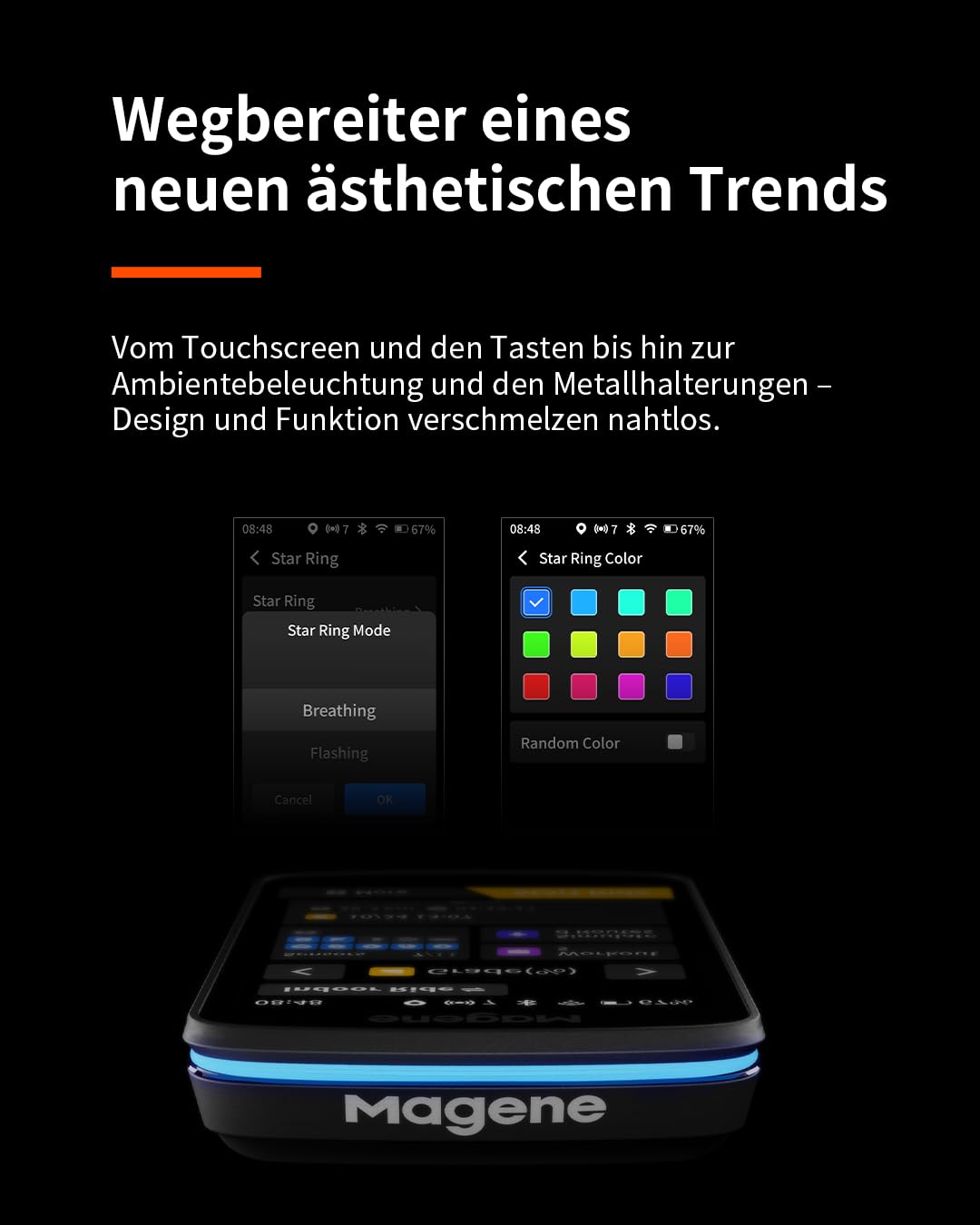 Magene C706 GPS Fahrradcomputer, Kartennavigation, 3,3-Zoll-Farb-Touchscreen, Dualband-Positionierung, Sprachbenachrichtigung, Metall Montage, Anpassbare Datenanzeige, Indoor-Training