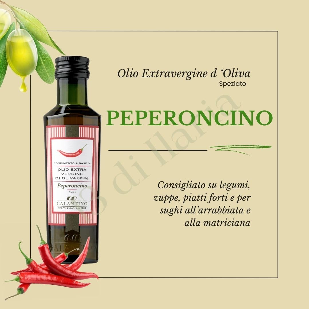 Olio Extravergine di Oliva Aromatizzato 3x100ml | Peperoncino, Basilico e Limone | Estratti a Freddo