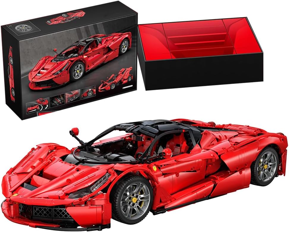 kowkisViva Hypercar 1:8 Building Kit and LaFer Engineering Toy,C61505W Master Technology Car, Scale Sports Car Model Present for Adults Men Teens, Ferrari (4739 Pieces)