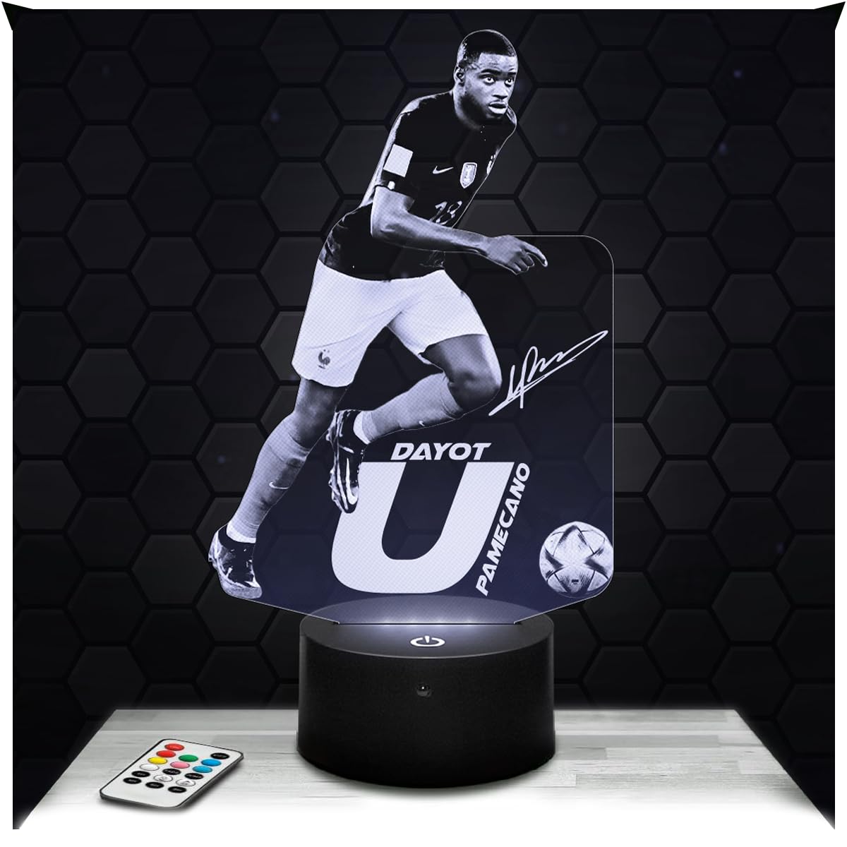 Lampephoto.fr - Dayot Upamecano Football Decoration Footballer, Gift Idea for Men Dayot Upamecano Football Night Light Room Decor, Original Christmas, Gift Idea for Men, Led Bedside, Gifts